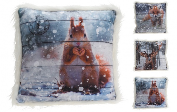 Подушка KM зі штучним хутром поліестер 45x45 см в асортименті 