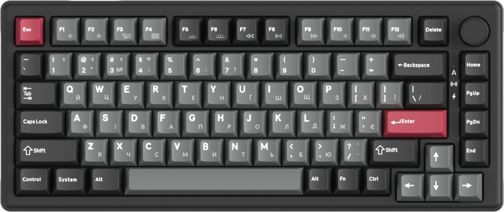 Клавиатура игровая GamePro (MK266BK) Asgard Yord Keychron Super Red Switch Wireless/Bluetooth/USB Black black