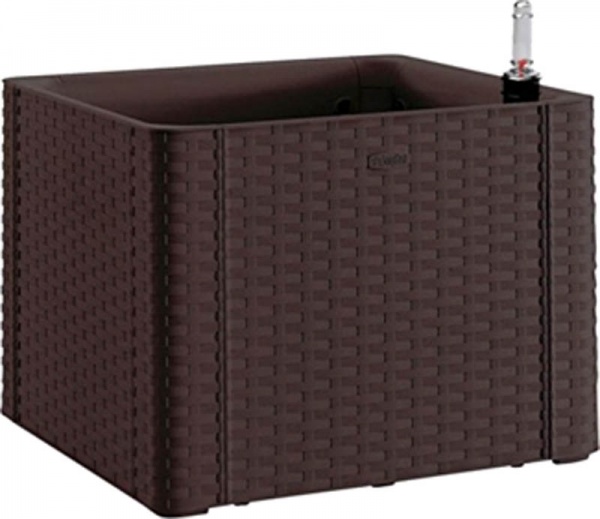 Горшок пластиковый Stefanplast Deluxe квадратный 35л коричневый (75701) 