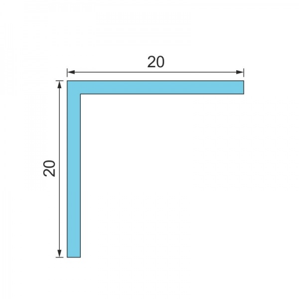 Кутник алюмінієвий Braz Line 20x20x1,5 мм 2000 мм декоративний RAL 7024