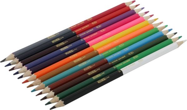 Олівці кольорові 12 шт. 24 кольори Kids Line Double ZB.2463 ZiBi