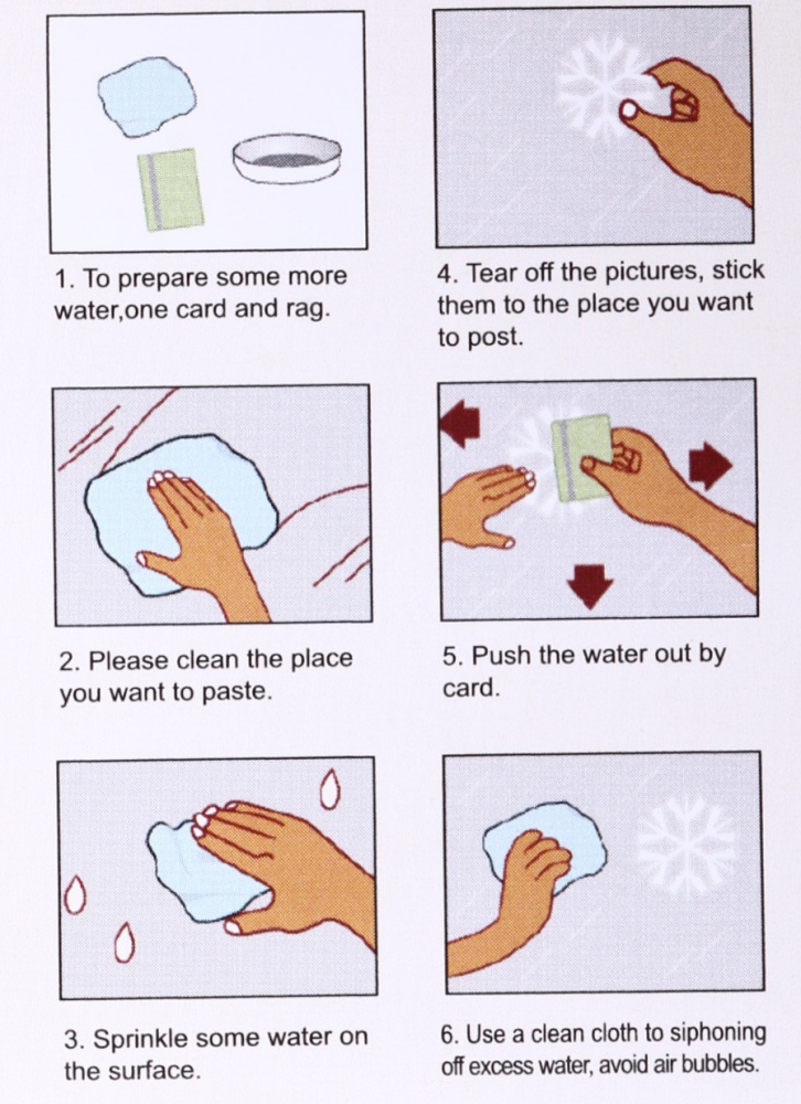 Наклейка на стекло новогодняя 4 вида в ассортименте WNSK-60 45x60 см