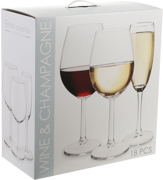 Набор бокалов для вина и шампанского 18 шт.