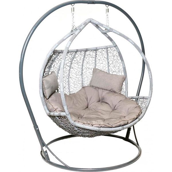 Кресло-кокон Indigo Фортуна серый с подушками