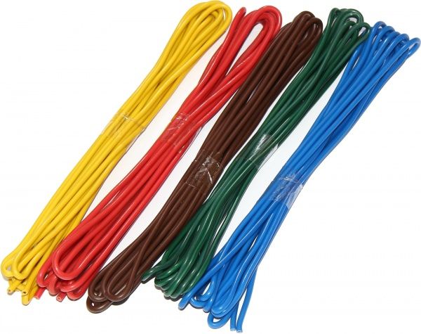 Набор автомобильных проводов  «Радуга» одного сечения 1 кв.мм, 3 м, 5 шт. Струм