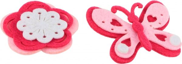 Набір для творчості Метелик і квітка з фетру 120038 рожевий,  1 мм, 8 см, 6 см