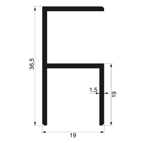 Профиль кромочный угловой 19х36,5х1.5 мм 2 м алюминий/серебро