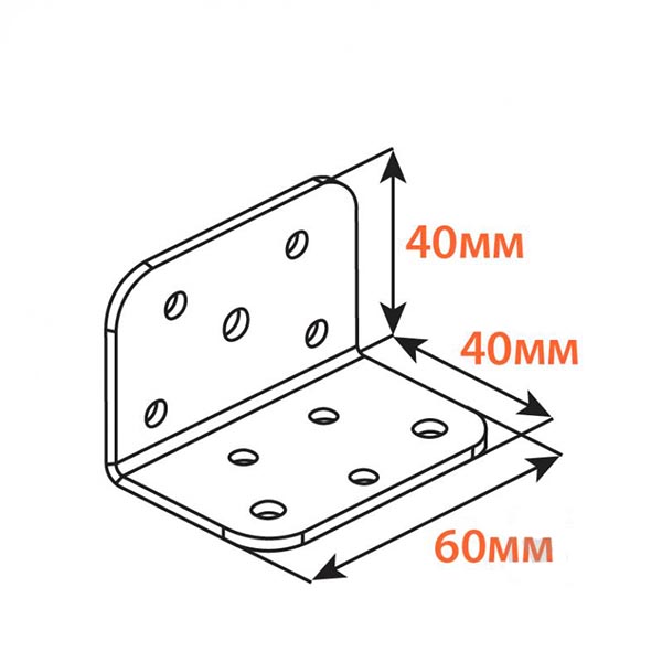 Уголок перфорированный Kolchuga равносторонний 40x40x60 мм 2,5 мм