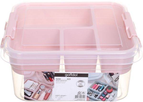 Органайзер Beauty розовый 25х26х11 см Gondol Plastic