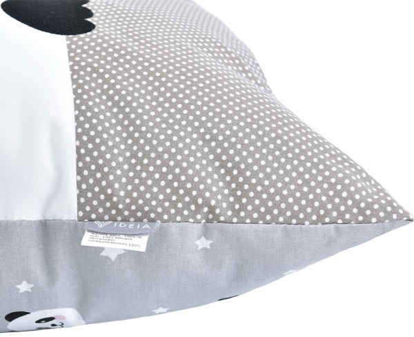 Подушка іграшка Панда 45x45 см сірий IDEIA 