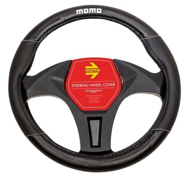 Чехол на руль MOMO SWC013BW черный с белым