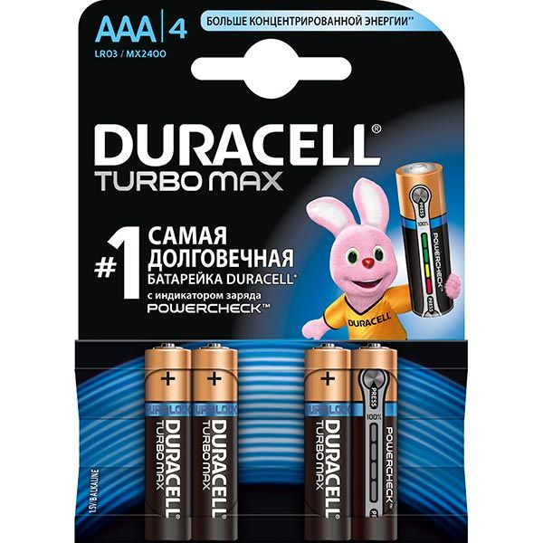 Батарейка Duracell LR03 МХ2400 Turbo 4 шт