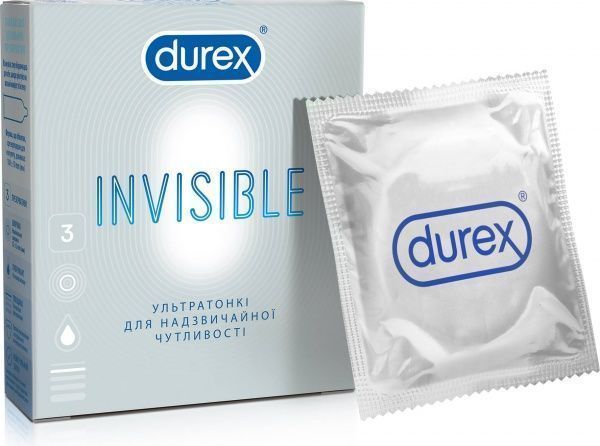 Презервативи Durex INVISIBLE ультратонкі 3 шт.