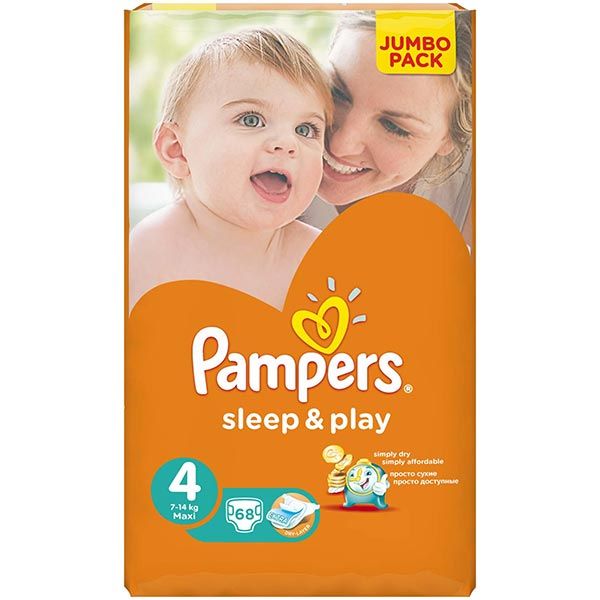 Подгузники Pampers Sleep & Play Maxi 4 9-14 кг 68 шт.