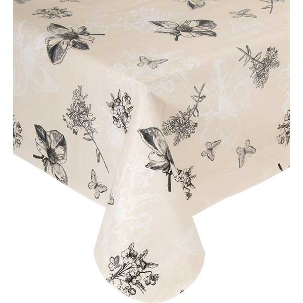 Скатертина Underprice Квіти сірі 140x180 см