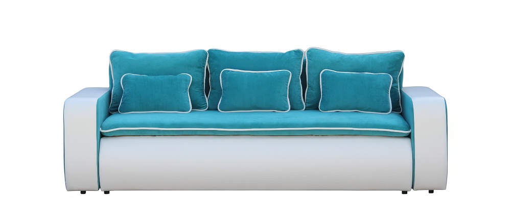 Диван прямий Берегиня Матео білий / блакитний 2440x1010x840 мм