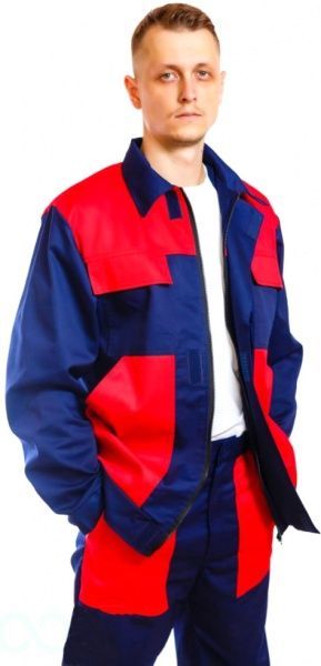 Костюм рабочий Инженер (куртка и брюки) р. 60-62 рост 5-6 сине-красный