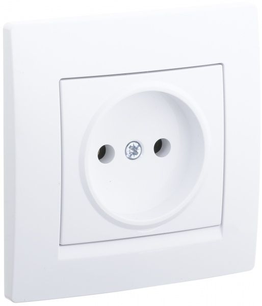 Розетка без заземлення UP! (Underprice) One Plus без шторок без кришки білий 706-0202-121B