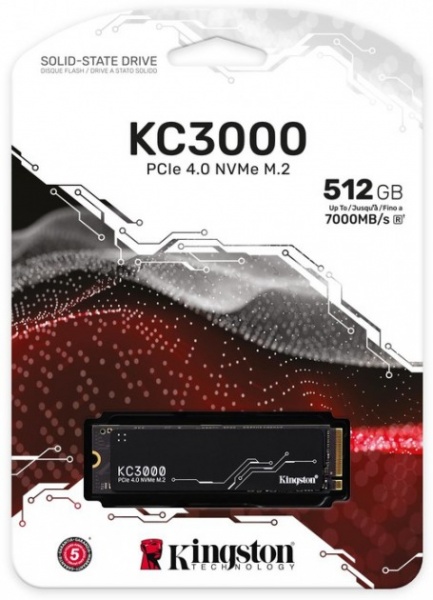 SSD-накопитель Kingston 512GB M.2 M.2 3D NAND (SKC3000S/512G) 