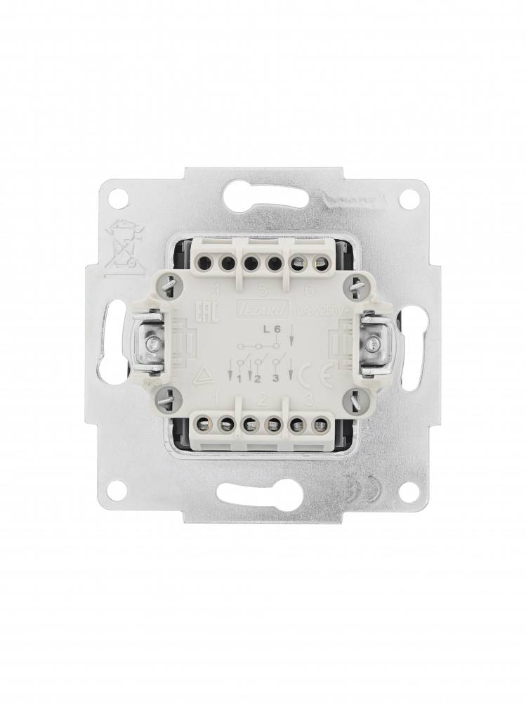 Выключатель трехклавишный Lezard Vesna без подсветки антрацит 742-4288-109