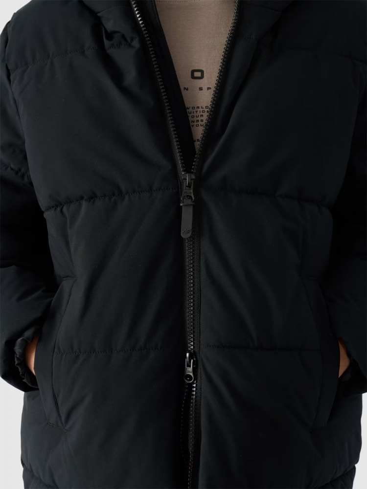 Пуховик для хлопчиків зимовий 4F DOWN JACKET M464 4FJWAW24TDJAM464-20S р.134 чорний