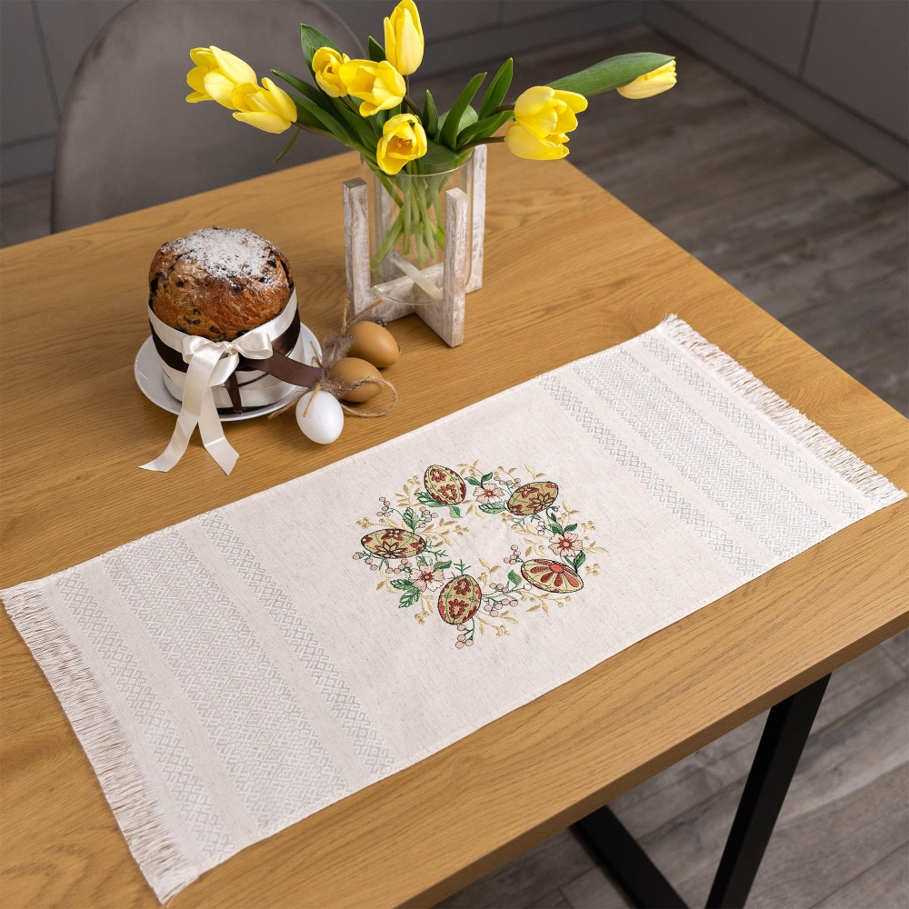 Рушник великодній 761-25/00 32x72 см Едельвіка бежевий