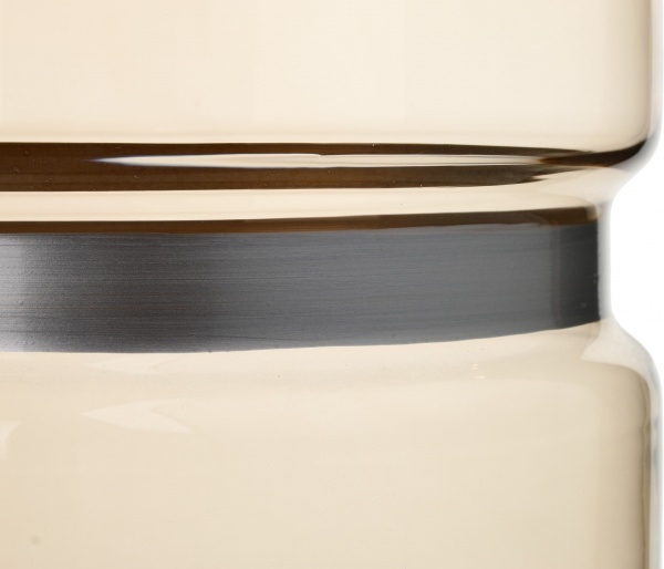 Ваза скляна топаз SATURN срібне кільце d25 h35см Wrzesniak Glassworks