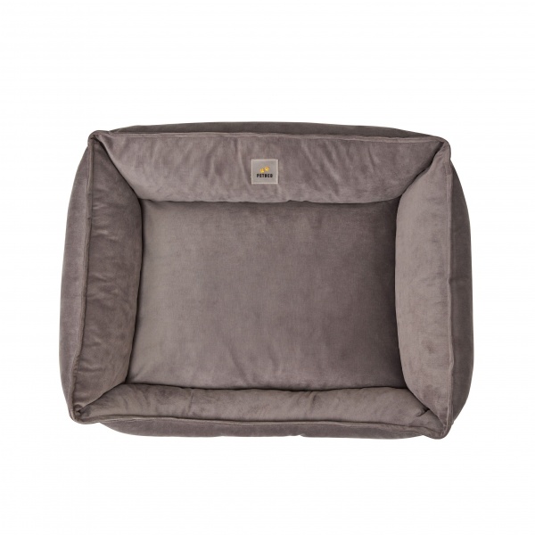 Лежак PETBED Velor Комфорт L 90x60x25 см темно-серый