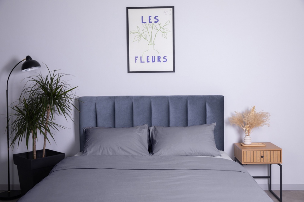 Комплект постельного белья Mono 1.5 серый Luna