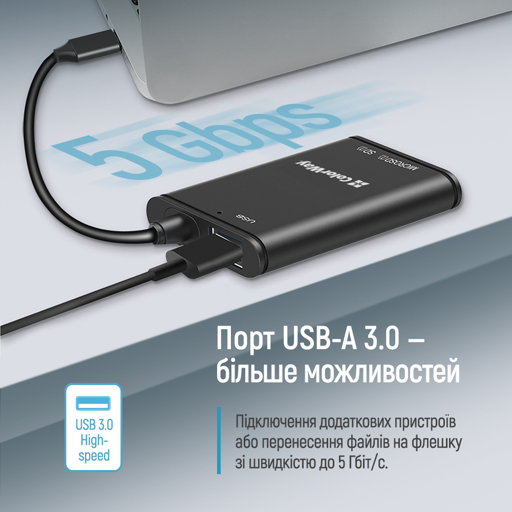 Кардрідер ColorWay USB-C to USB 3.0/SD/MicroSD (CW-CR-02)