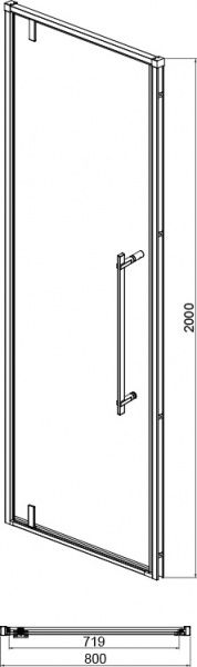 Душевые двери Bravat STREAM 800х2000 мм NPC6211-L 