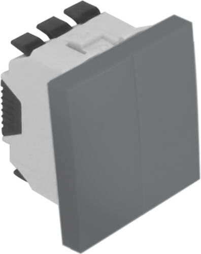 Вимикач прохідний двоклавішний Efapel Quadro без підсвітки 10 А алюміній 4610112 SAL