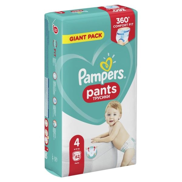 Підгузки-трусики Pampers Pants Розмір 4 (9-15 кг) 62 шт.