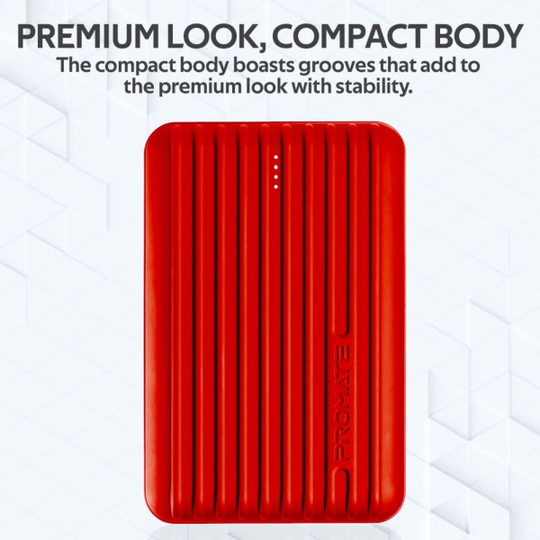 Универсальная мобильная батарея Promate 10000 mAh red (titan-10c.red) Titan-10C 10000 мАч, USB-C, USB-A 
