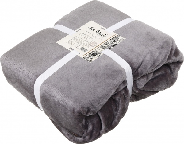 Плед из микрофибры Frannel Solid 200x200 см темно-серый La Nuit 