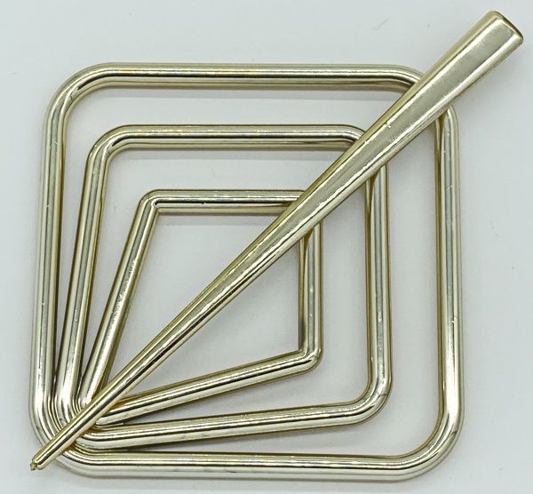 Заколка Квадрат 85х85 мм золото глянець В0001-1 MISLT