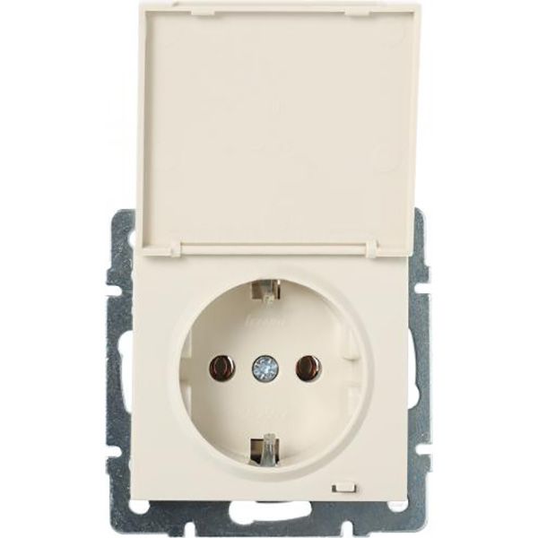 Розетка Lezard Rain з кришкою крем 703-0388-123B