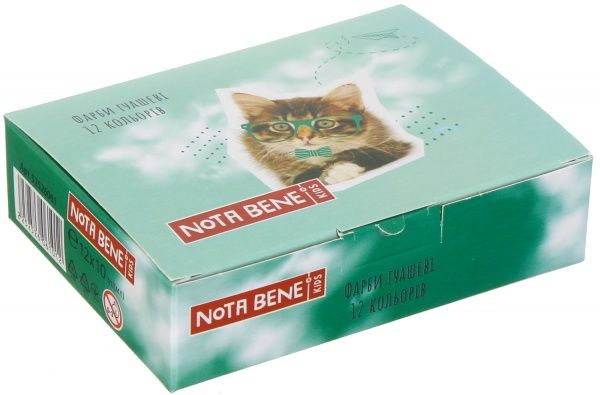 Фарба гуашева Cat метелик 12 кольорів 10 мл Nota Bene