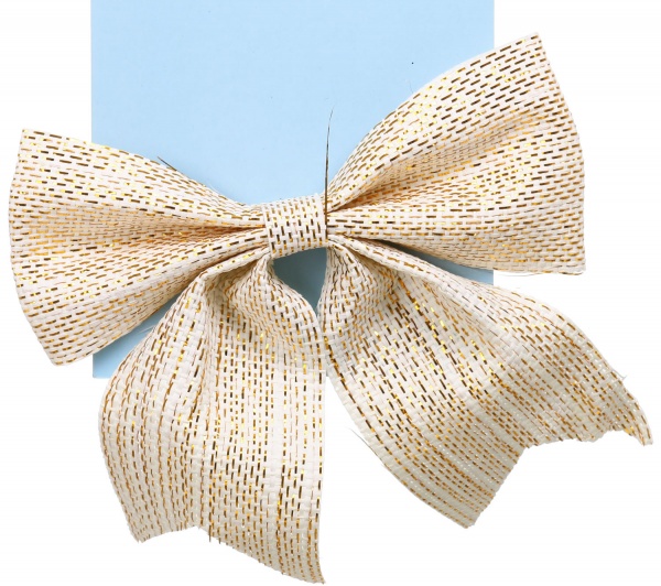 Декорация новогодняя бант 18х20 см золотой