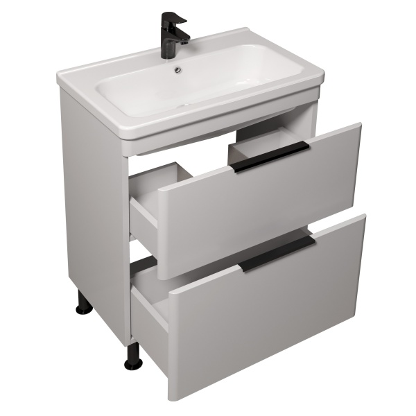 Тумба на ножках Мойдодыр Freya 70 с умывальником Creavit Ipek 70