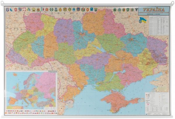Карта Украина административная М1:1250000 А0 110*77 см