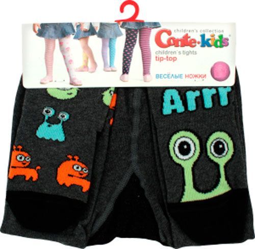Колготки дитячі Conte-Kids TIP-TOP 508 р.116-122 темно-сірий 