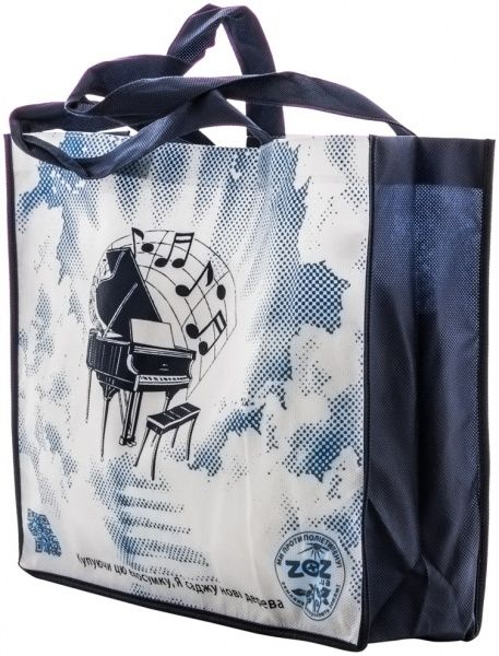 Экосумка Сердце спанбонд белый с красным  