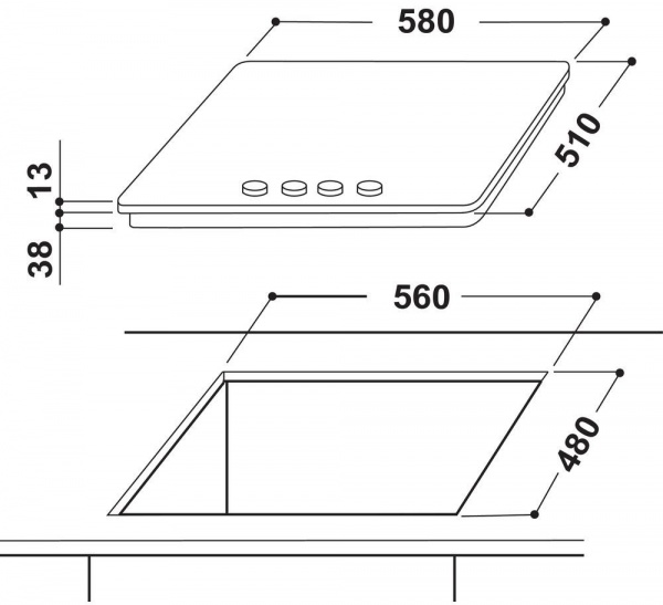 Варочная поверхность Indesit THP 641 W/IX/I