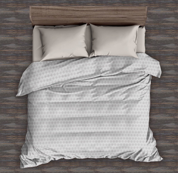 Комплект постільної білизни Terrou 1,5 білий із принтом La Nuit 