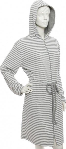 Халат женский Cawo Hood р. XS серый с белым 