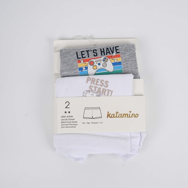 Набір трусів для хлопчика KATAMINO K128170 2 шт. р.119 сірий/білий 