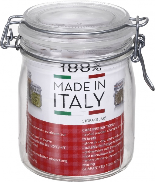 Банка для сыпучих с бугельной крышкой 0,75 л Borgonovo