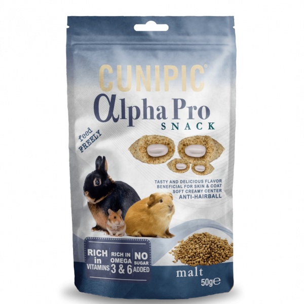 Снеки CUNIPIC Alpha Pro для кроликів та гризунів (мальтові подушечки з кремовою начинкою) 50 г