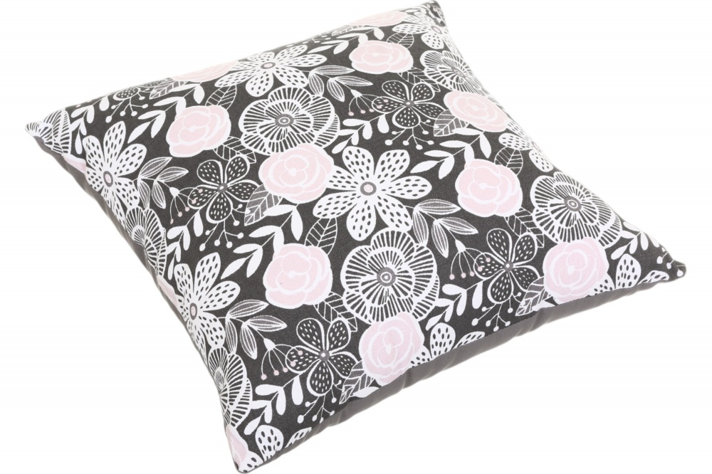 Подушка декоративная Цветы 40x40 см серый Homeline